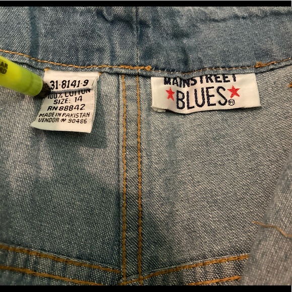 VTG MAINSTREET BLUES High Rise Jeans WOMEN'S 14 Blue Light Wash Elastic Waist - Picture 6 of 7